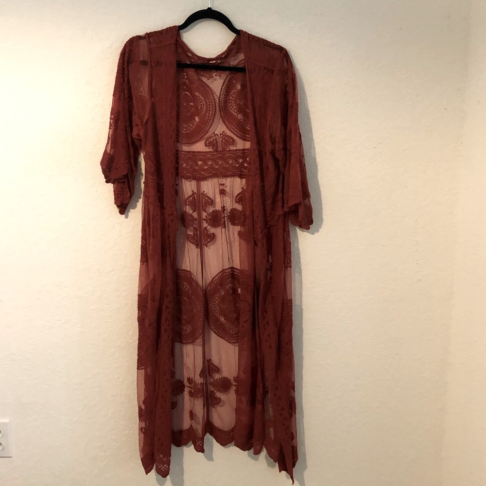 Mesh cardigan/cover up